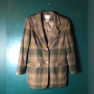 VIP petite wool plaid blazer